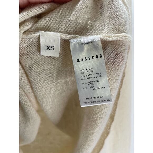 Masscob Cream Baby Alpaca Blend Lightweight Sweater Loose Oversized XS (fit MED) - Picture 5 of 5